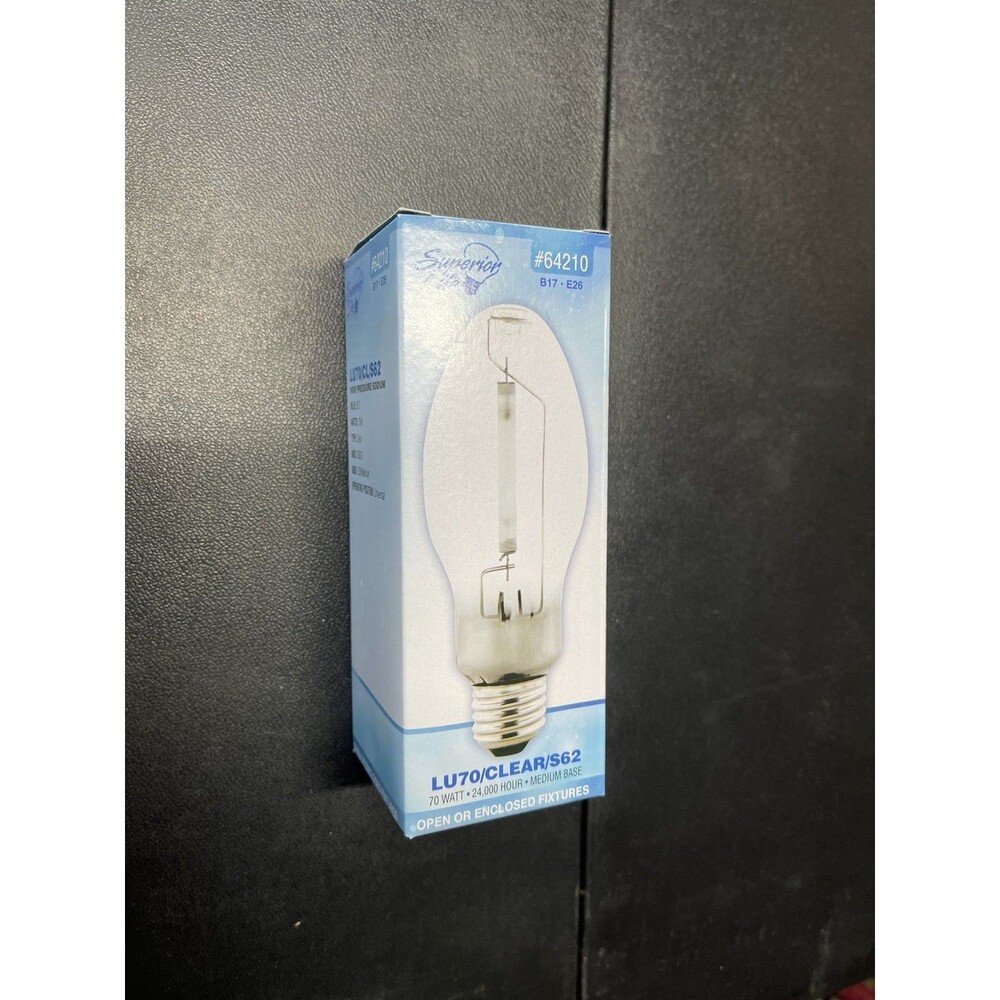 Lot 10 Set Superior Life 70W High Pressure Sodium Medium 24,000 Clear S62 64210